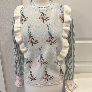 EUC Sunday Up Sweater with Ruffles